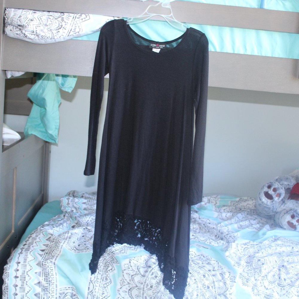 black lace bottom dress